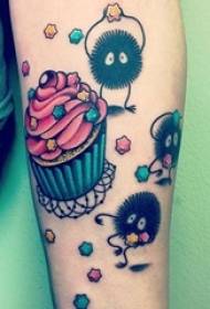 Modello di tatuaggio di personaggi anime Hayao Miyazaki pieno di ricordi d'infanzia