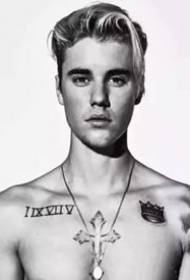 Värdering av tatueringen av stjärnan Justin Bieber