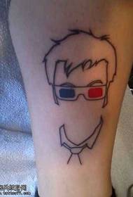 Leg simple character avatar tattoo pattern