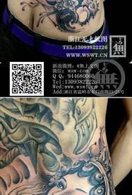 Pas pasu čudovit vzorec lepotne rože tatoo