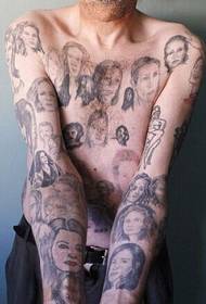 Europos ir Amerikos berniukų super asmenybės kūnas 82 gražios tatuiruotės