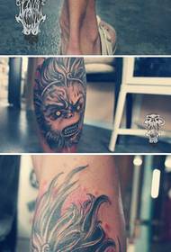 Салқын бас және салқын Sun Wukong татуировкасы