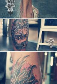 Intloko epholileyo kunye ne-sun Wukong tattoo iphethini