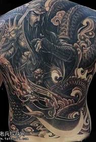 Model de tatuaj Guan Gong cu spatele complet