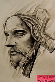 Çapraz dövmeli İsa portresi popüler pop