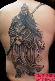 Guan Gong tetovējuma modelis: Pilna muguras Guan Gong tetovējuma modelis