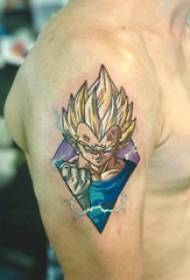 Chàng trai vẽ hình học trừu tượng dòng hoạt hình nhân vật hoạt hình Super Saiyan Hình ảnh