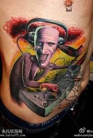 Abdominal purple variant character tattoo pattern