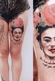 Estrelas de tatuagens internacionais Uma variedade de desenhos de tatuagem de Frida Kahlo com design exclusivo
