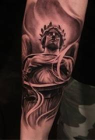 Super шахсияти Tattoo Gray Style хокистарӣ сиёҳ ва сафед Sting маслиҳатҳои абстрактӣ хати Tattoo сабки