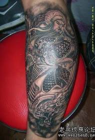 Guan Gong Tattoo Taʻaloga: Leg Guan Gong Long Dragon Tattoo Pattern
