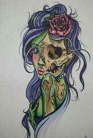 Hantu muka potret tattoo gambar