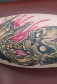 Painted watercolor sketch creative horror abstract skull character tattoo picture