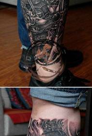 Leg Domineering Monkey King Wars Erlang God Tattoo Pattern