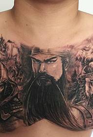 Ritratti prepotenti su antichi campi di battaglia e tatuaggi di Guan Gong