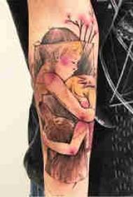 Tatuaggi astratti europei e americani, molte linee minimaliste, schizzi di tatuaggi, modelli di tatuaggi astratti europei e americani