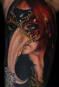 Arm farge bigmouth jente tatoveringsmønster