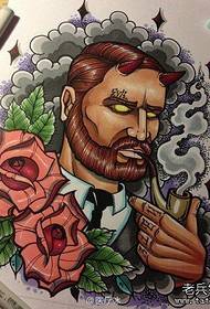 Un fantastico manoscritto di tatuaggi da uomo demone