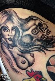 Sexy beauty licking tattoo pattern