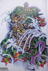 Traditional snake  bala tattoo pattern