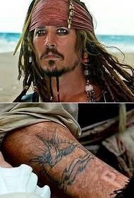 《加勒比海盗》杰克船长约翰尼·德普(Johnny Depp)的纹身