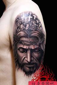 Modello di tatuaggio classico gesù pop color braccio grande braccio
