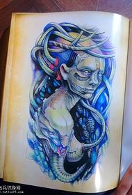 a European and American character tattoo pattern