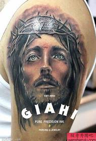 Hōʻailona i kahi kala kiʻi maʻamau ʻo Jesus portrait tattoo pattern