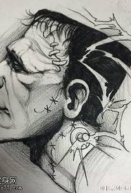 Sketch character avatar tattoo pattern