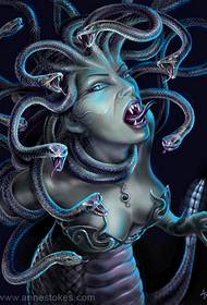 Modello di tatuaggio medusa serpente di bellezza