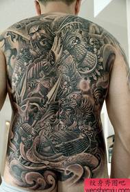 Model de tatuaj Guan Gong: spate complet Guan Gong Zhao Yun Zhao Zilong model de tatuaj imagine de tatuaj