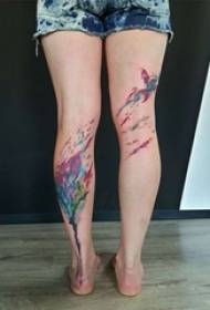 Usa ka hugpong sa mga teknik sa pagpintal nga tattoo nga adunay mga kolor nga mga pattern sa tattoo nga kolor