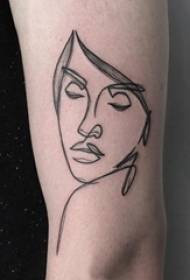 黑線的小學生手臂抽象女孩性格紋身圖片