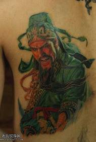 Cool and handsome Guan Gong tattoo on the back
