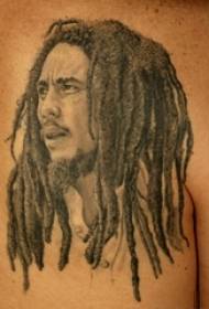 Knabo reen nigra griza skizo krea abstrakta karaktero tatuaje bildo