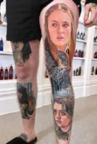 Tatuaggio ritratto personaggio 9 personaggi realistici modello tatuaggio realistico