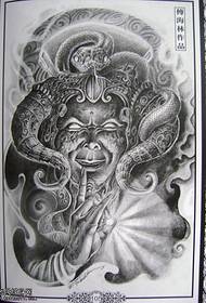 Antik mytologi ghost head tatuering mönster