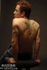 Back nyeredzi Yang Kun Pegasus tattoo pateni