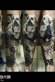 Leg character tattoo pattern