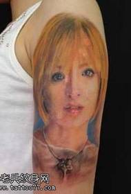 Meisje portret tattoo patroon