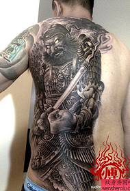 Vyriškos nugaros super dominuojančios pusės nugaros Zhang Fei tatuiruotės modelis