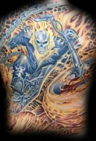 Dominimi Paint Abstrakt Lines Flames and Ghost Knight Modelet e Tattoo