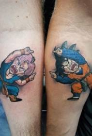 Boys Arms Painted Simple Lines Cartoon Characters Goku Tattoo Pictures