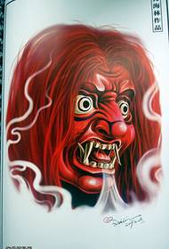 a red devil tattoo pattern