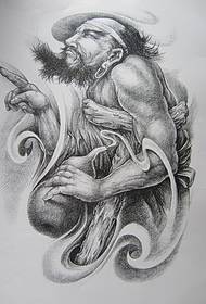 Un ancien combattant tatoue un motif de tatouage mythique de Rohan