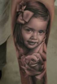 Tetovanie zobrazuje Európu a Spojené štáty americké realistickú súpravu portrétnych tetovacích obrázkov