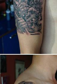 Arm super super handle Erlang god tattoo pattern