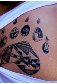 Laydh madow oo jilicsan oo buluug daabacaadda ah oo loo yaqaan 'tattoo tattoo'