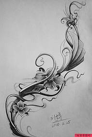 Patró de tatuatge de dona: patró de tatuatge de flors de rattan