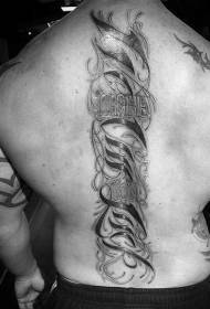 Spine tattoo patrún tatú fireann chic agus atmaisféarach spine